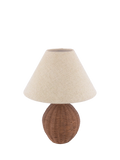 Laura Ashley Fernhill rattan table lamp walnut stain, imported from the UK