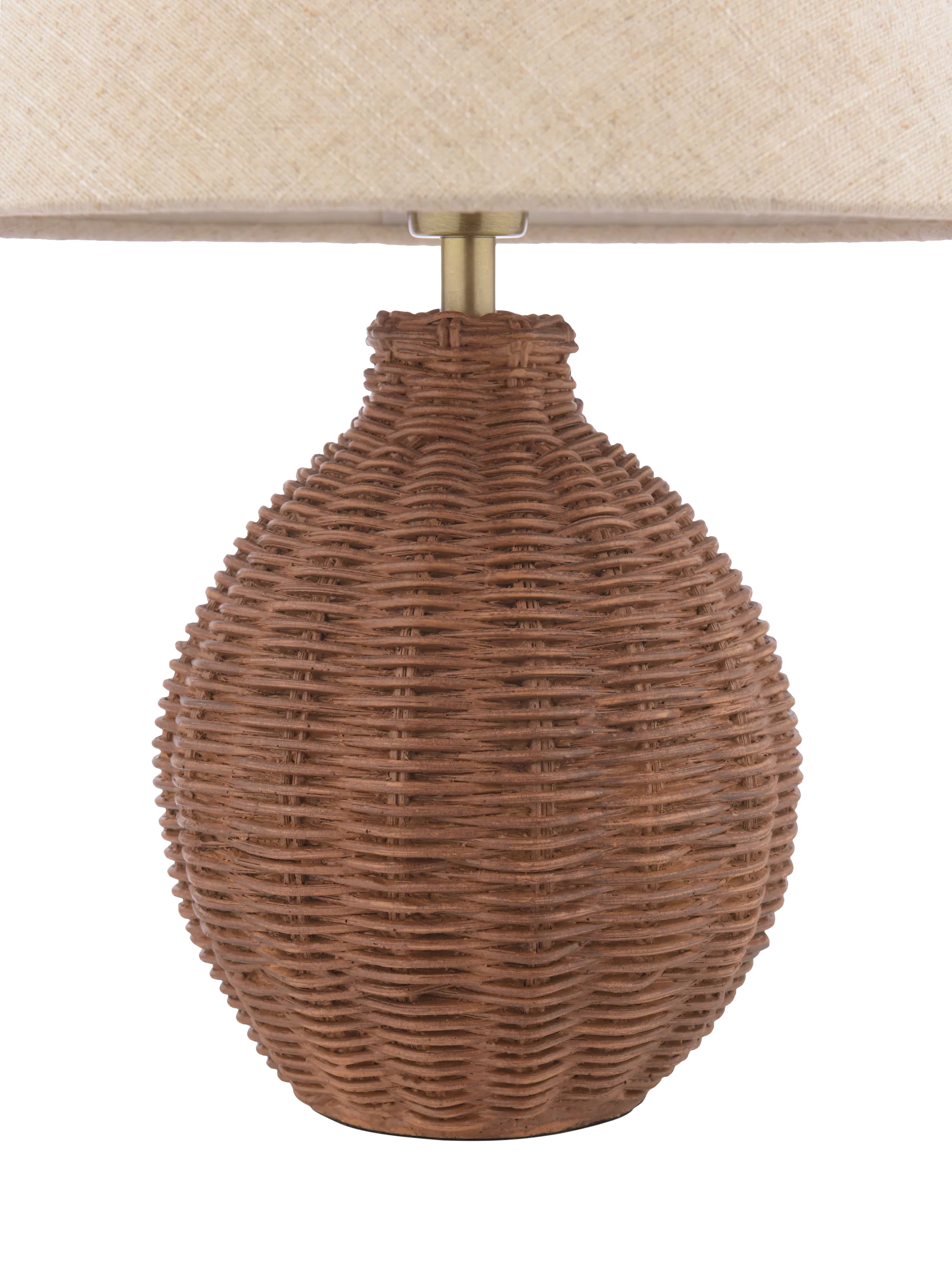 Laura Ashley Fernhill rattan table lamp walnut stain, imported from the UK
