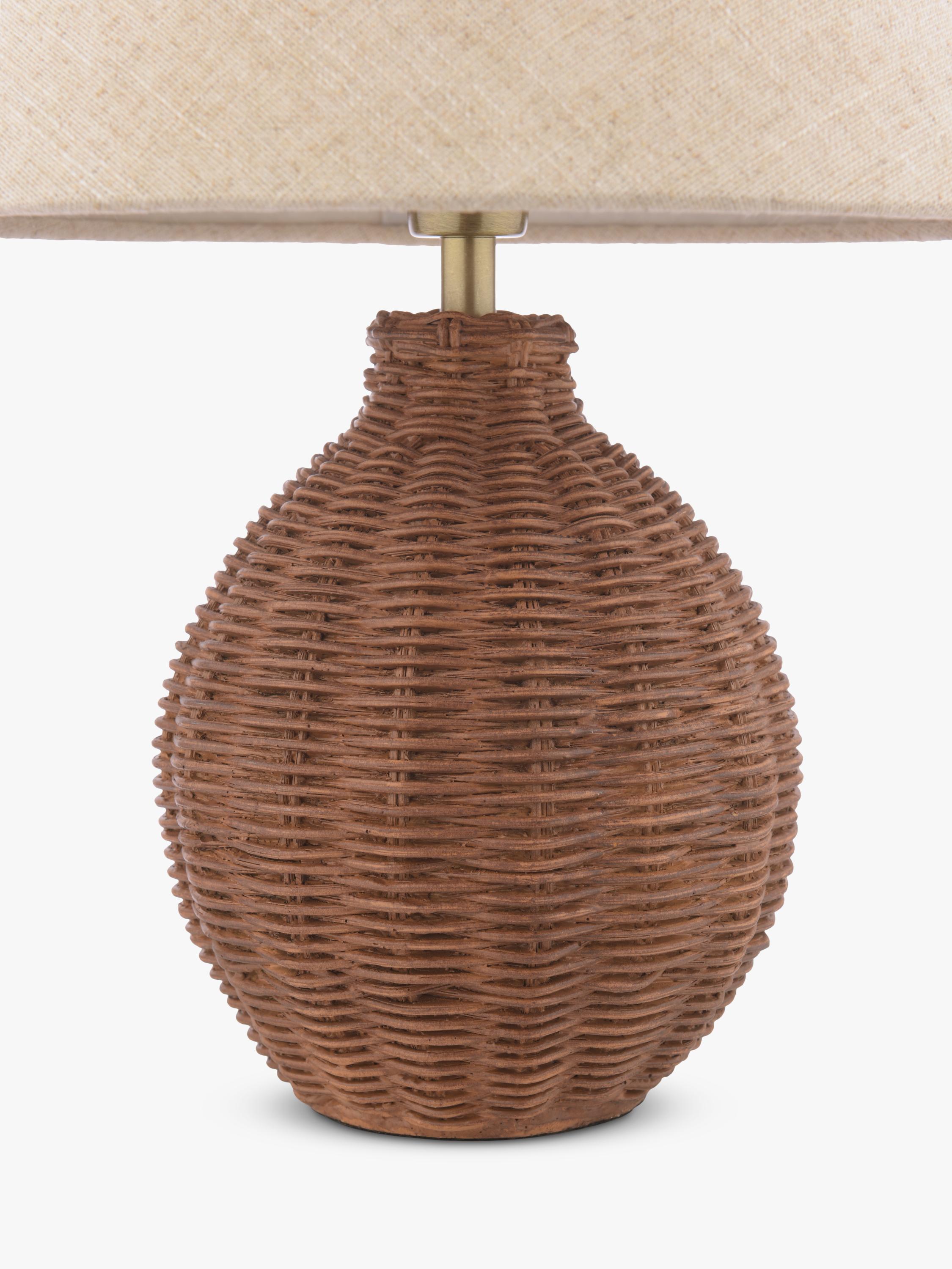 Laura Ashley Fernhill rattan table lamp walnut stain, imported from the UK