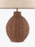 Laura Ashley Fernhill rattan table lamp walnut stain, imported from the UK