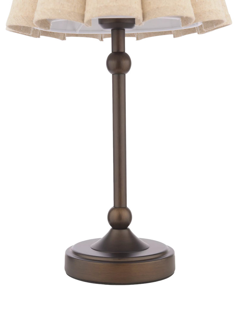Laura Ashley Holwell table lamp in antique bronze, imported from the UK