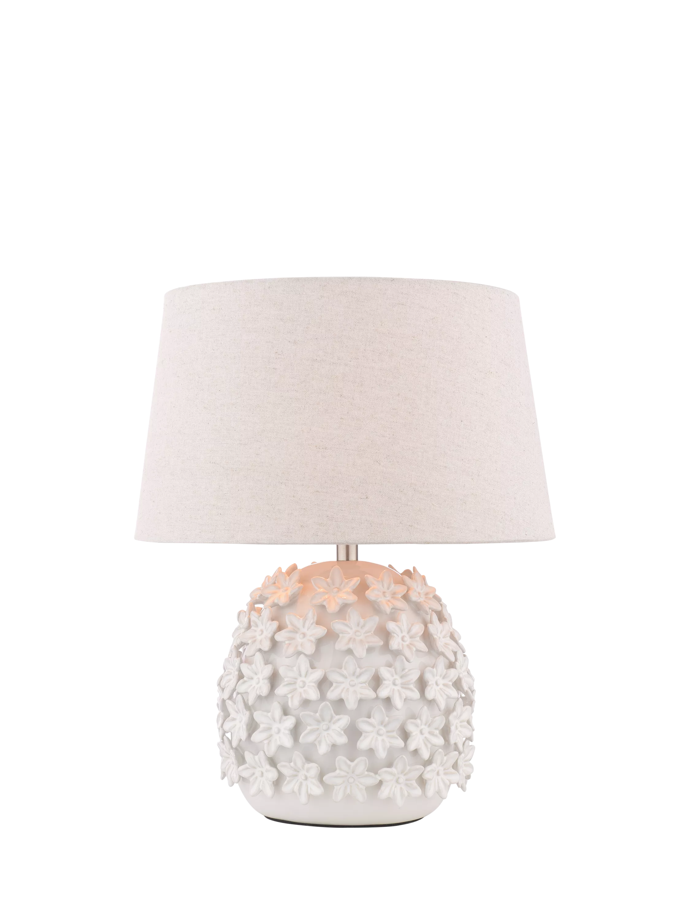 Laura Ashley floral ceramic table lamp off white - British product