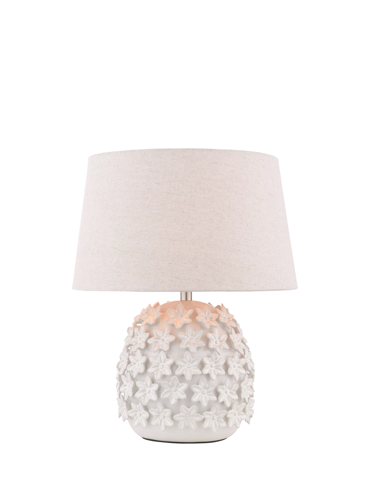 Laura Ashley floral ceramic table lamp off white - British product