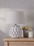 Laura Ashley floral ceramic table lamp off white - British product