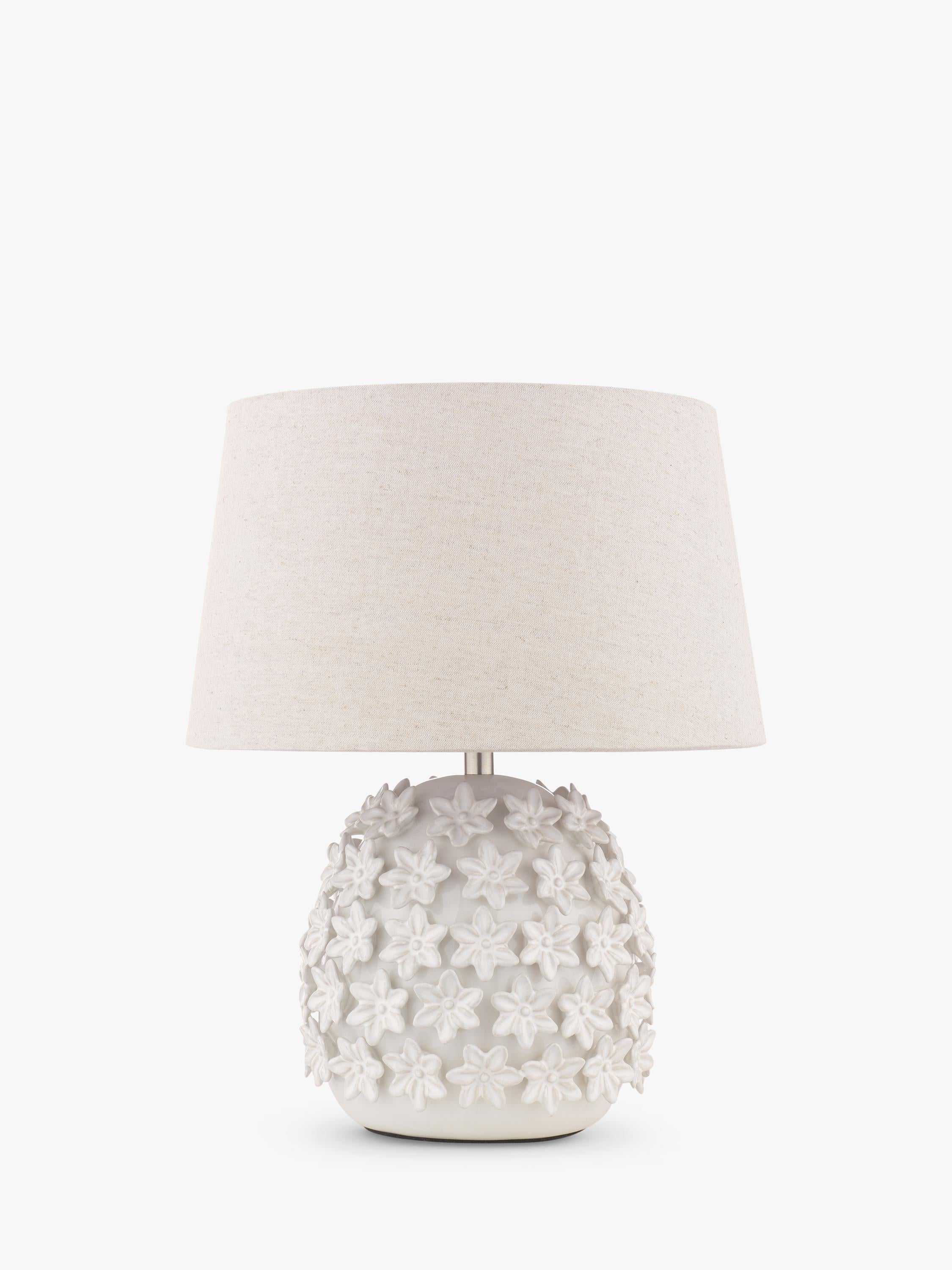 Laura Ashley floral ceramic table lamp off white - British product