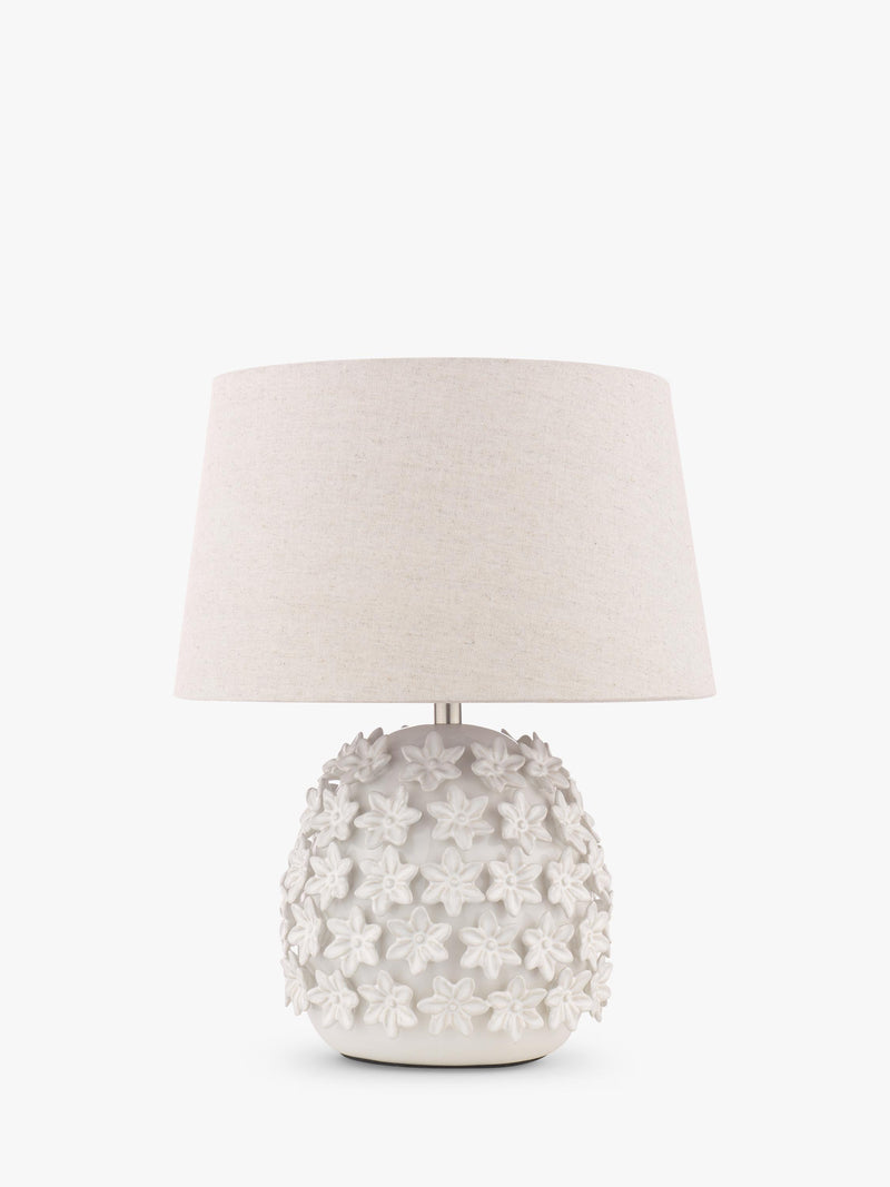 Laura Ashley floral ceramic table lamp off white - British product