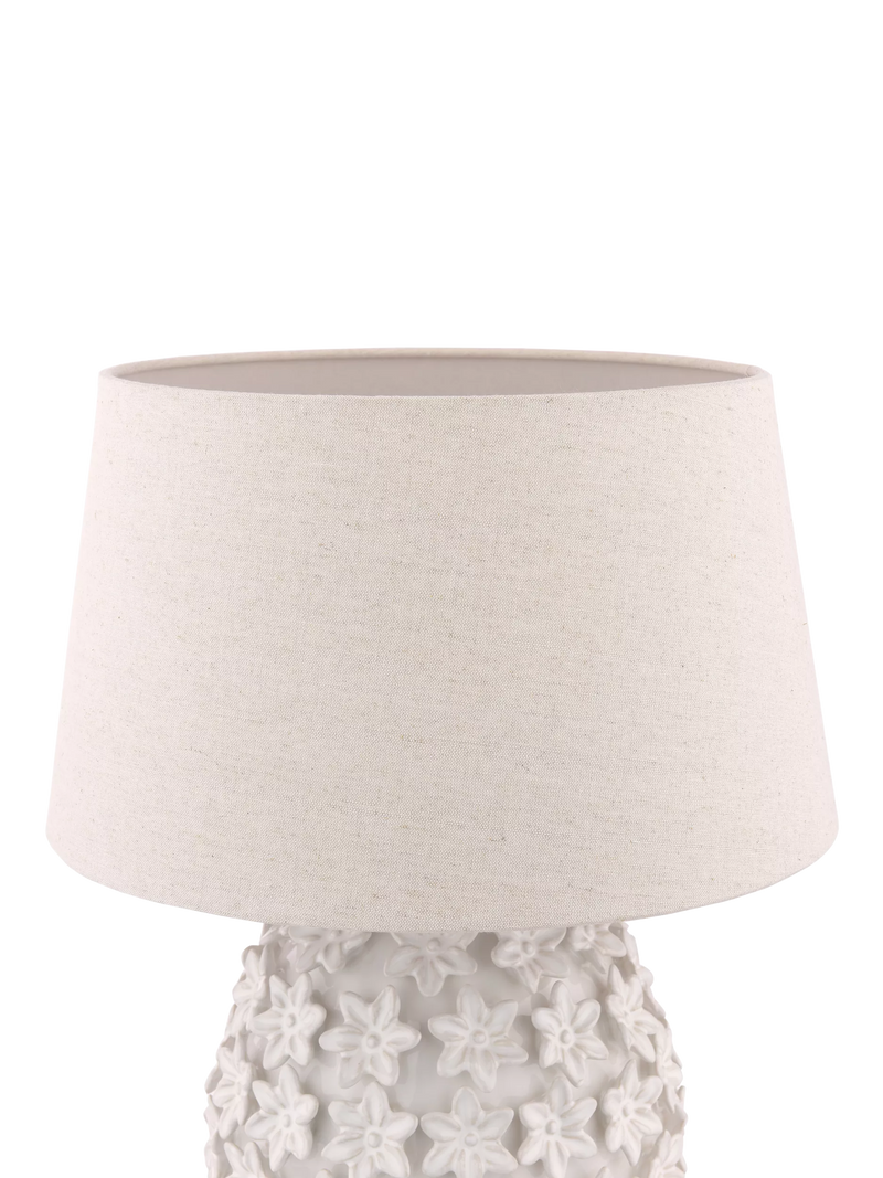 Laura Ashley floral ceramic table lamp off white - British product