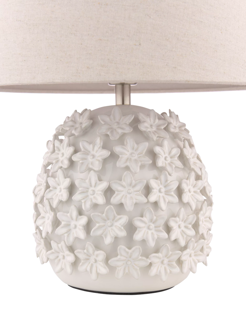 Laura Ashley floral ceramic table lamp off white - British product