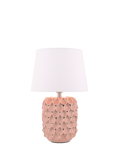 John Lewis Laura Ashley Marwick Ceramic Table Lamp, Pink, H40cm- Buy online at McGrocer