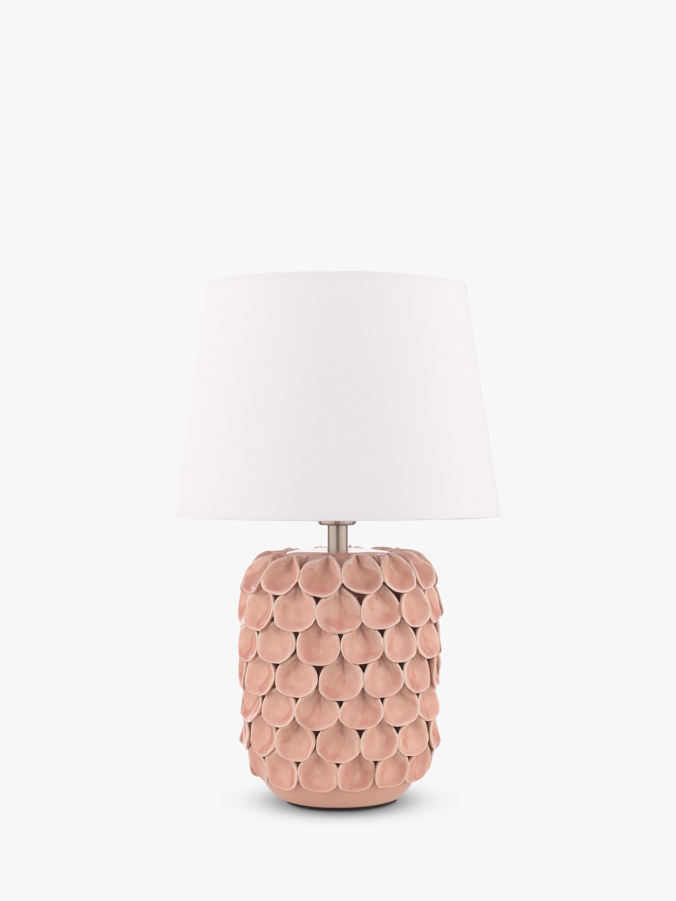 Laura Ashley Marwick ceramic table lamp in pink, imported from the UK