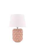 Laura Ashley Marwick ceramic table lamp in pink, imported from the UK