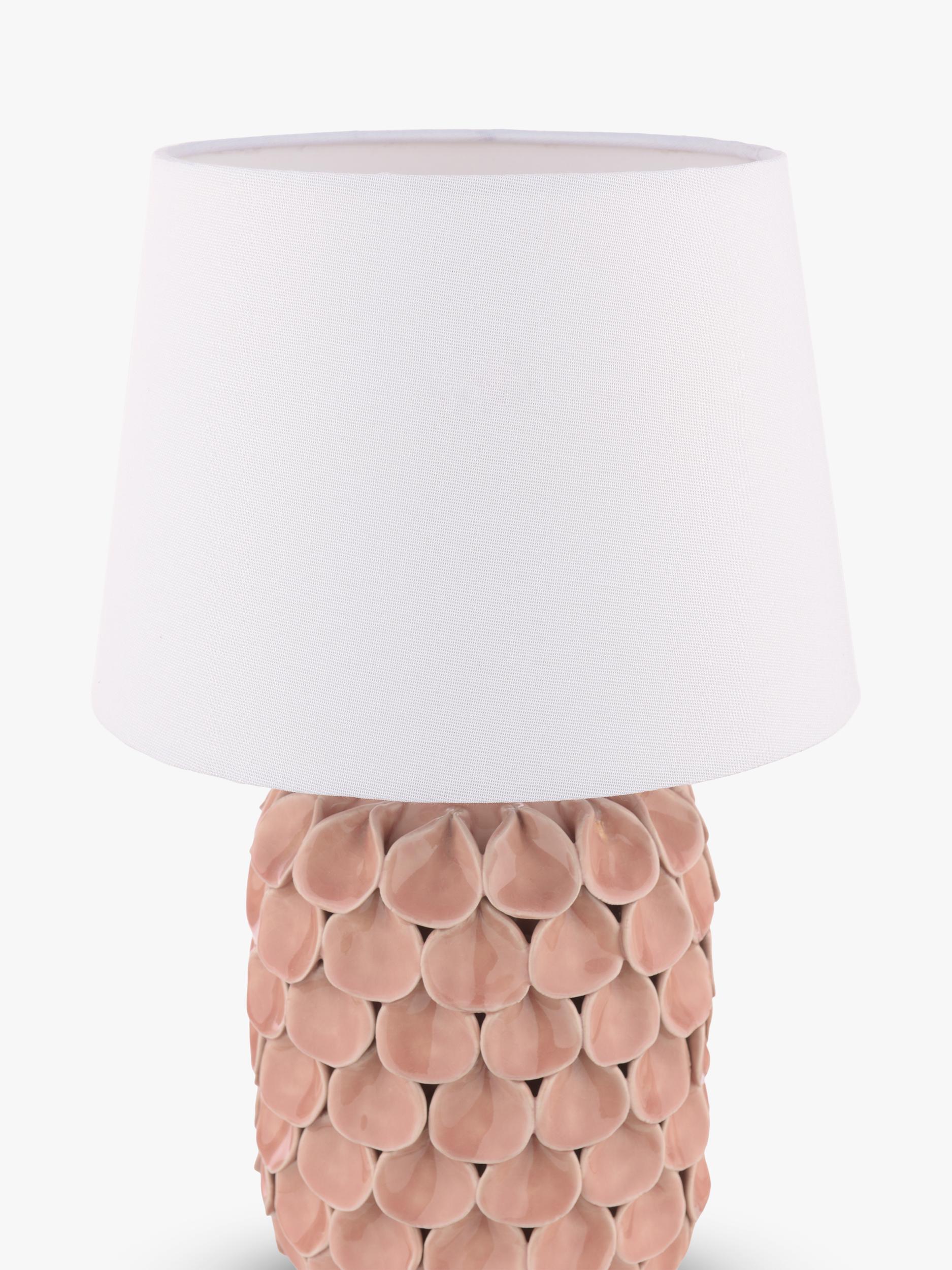 Laura Ashley Marwick ceramic table lamp in pink, imported from the UK