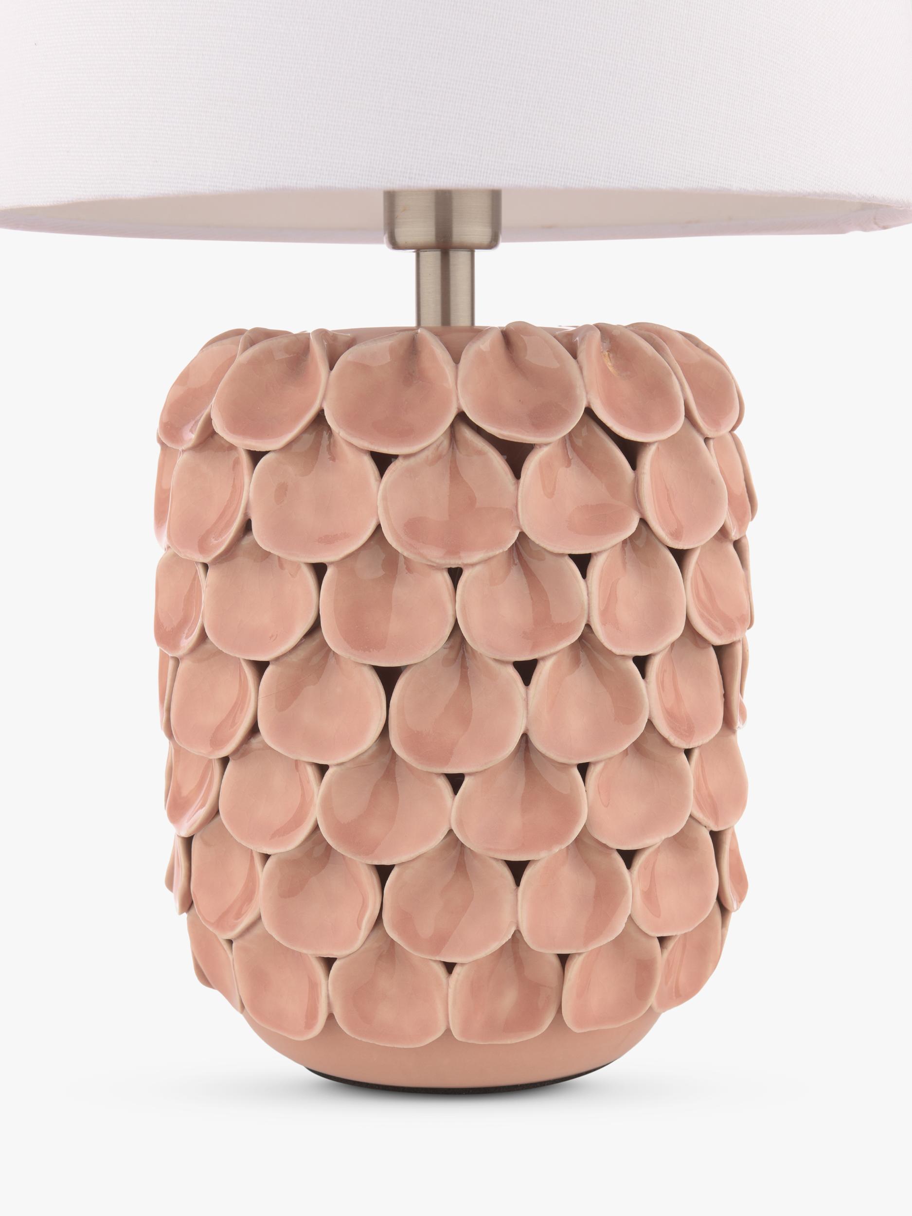 Laura Ashley Marwick ceramic table lamp in pink, imported from the UK