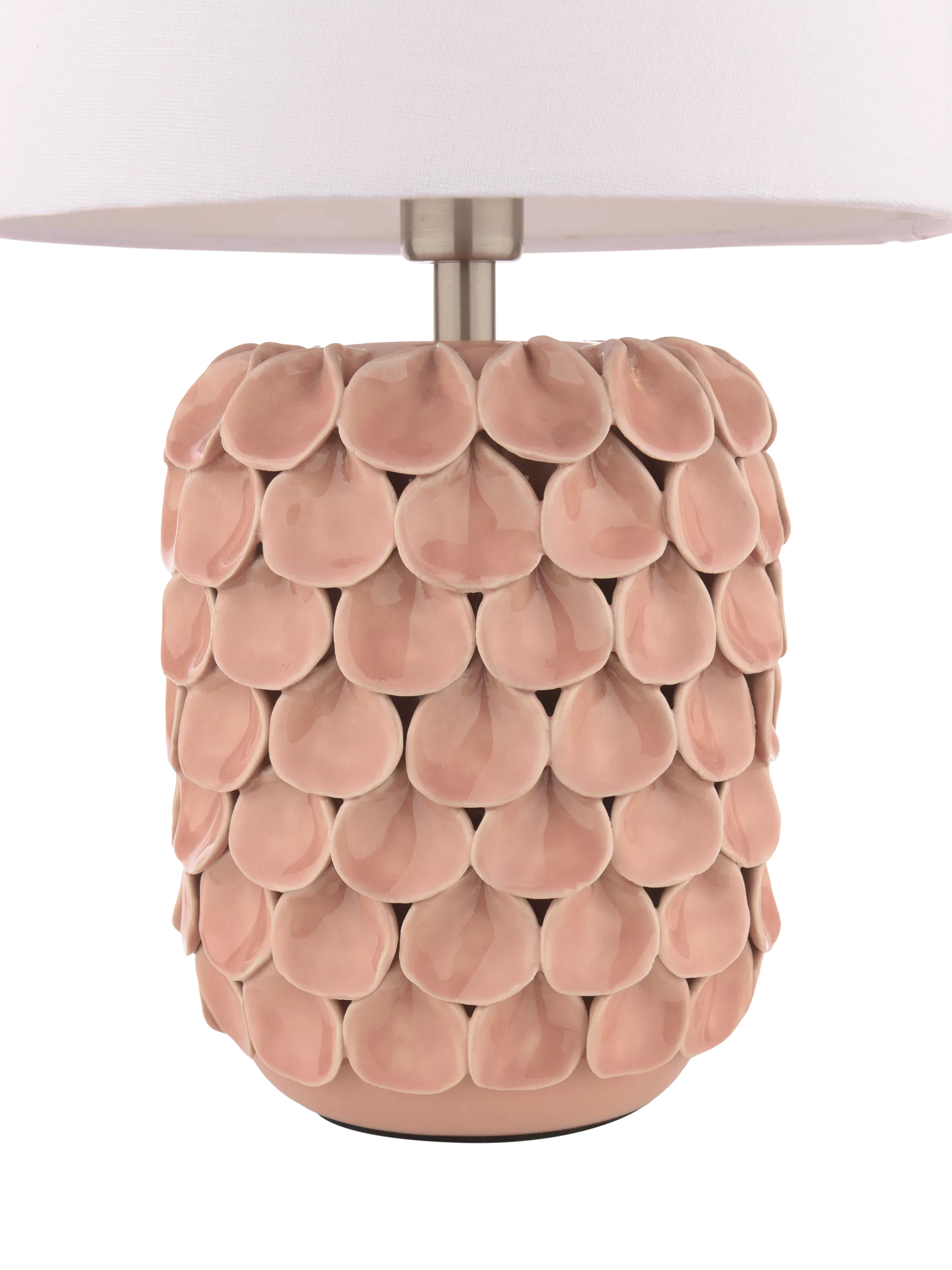 Laura Ashley Marwick ceramic table lamp in pink, imported from the UK