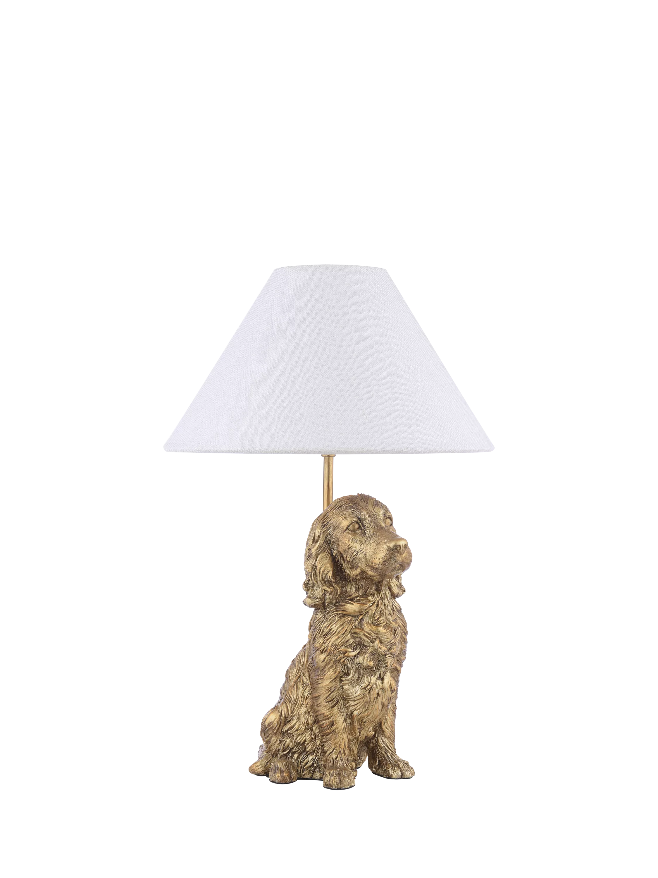 Laura Ashley gold cocker spaniel table lamp, imported from the UK