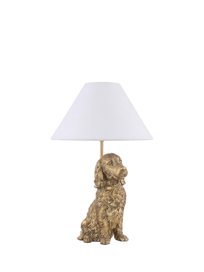 Laura Ashley gold cocker spaniel table lamp, imported from the UK