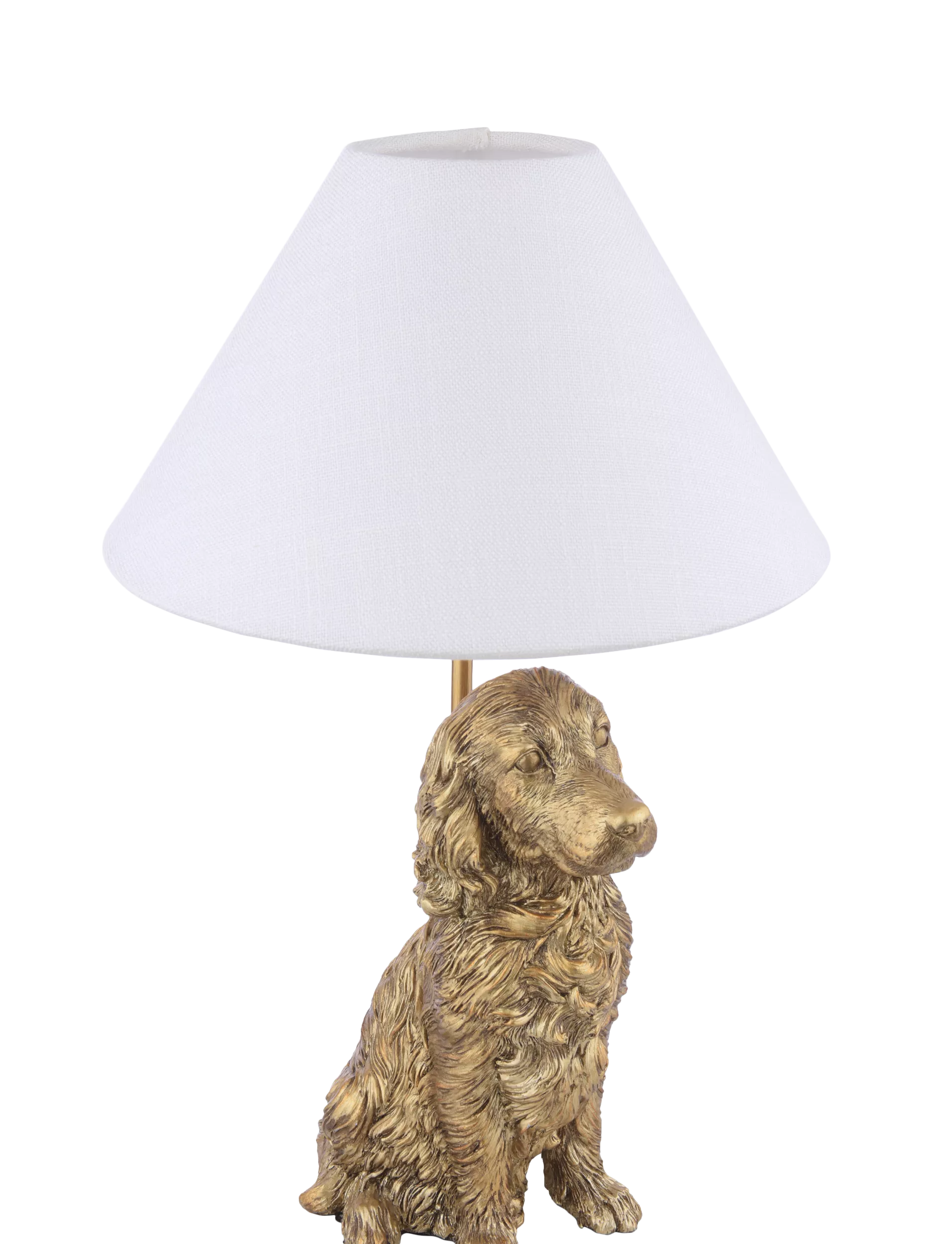 Laura Ashley gold cocker spaniel table lamp, imported from the UK