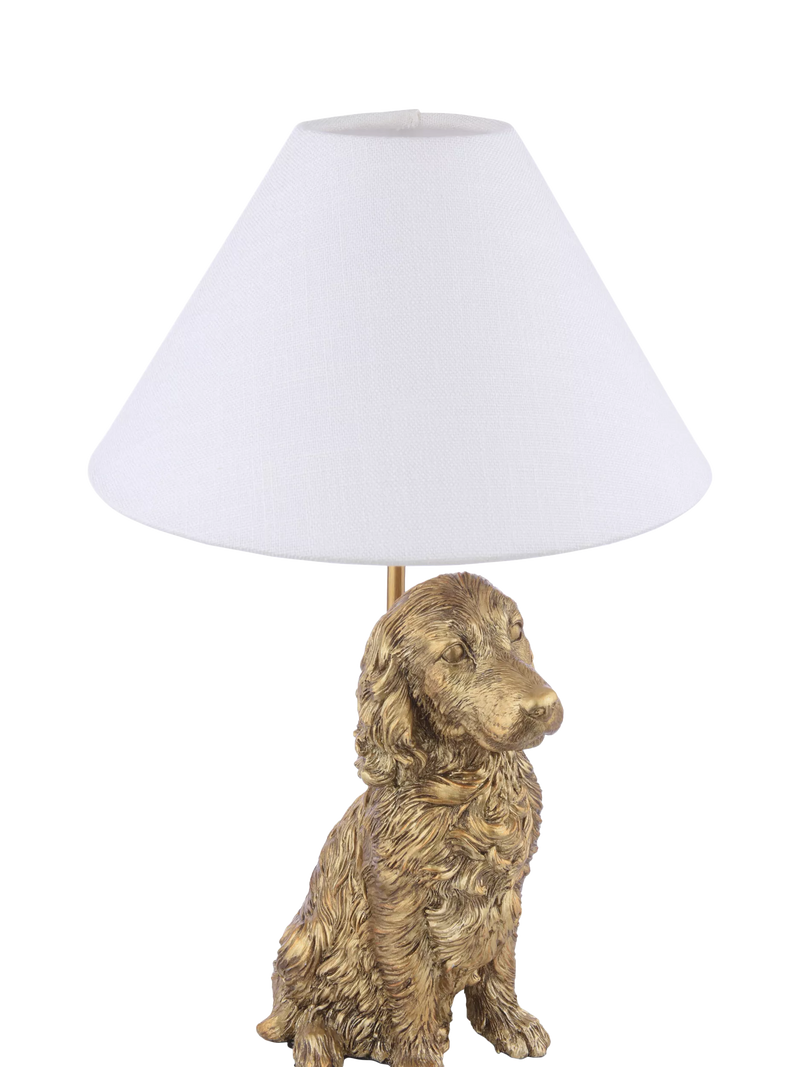 Laura Ashley gold cocker spaniel table lamp, imported from the UK
