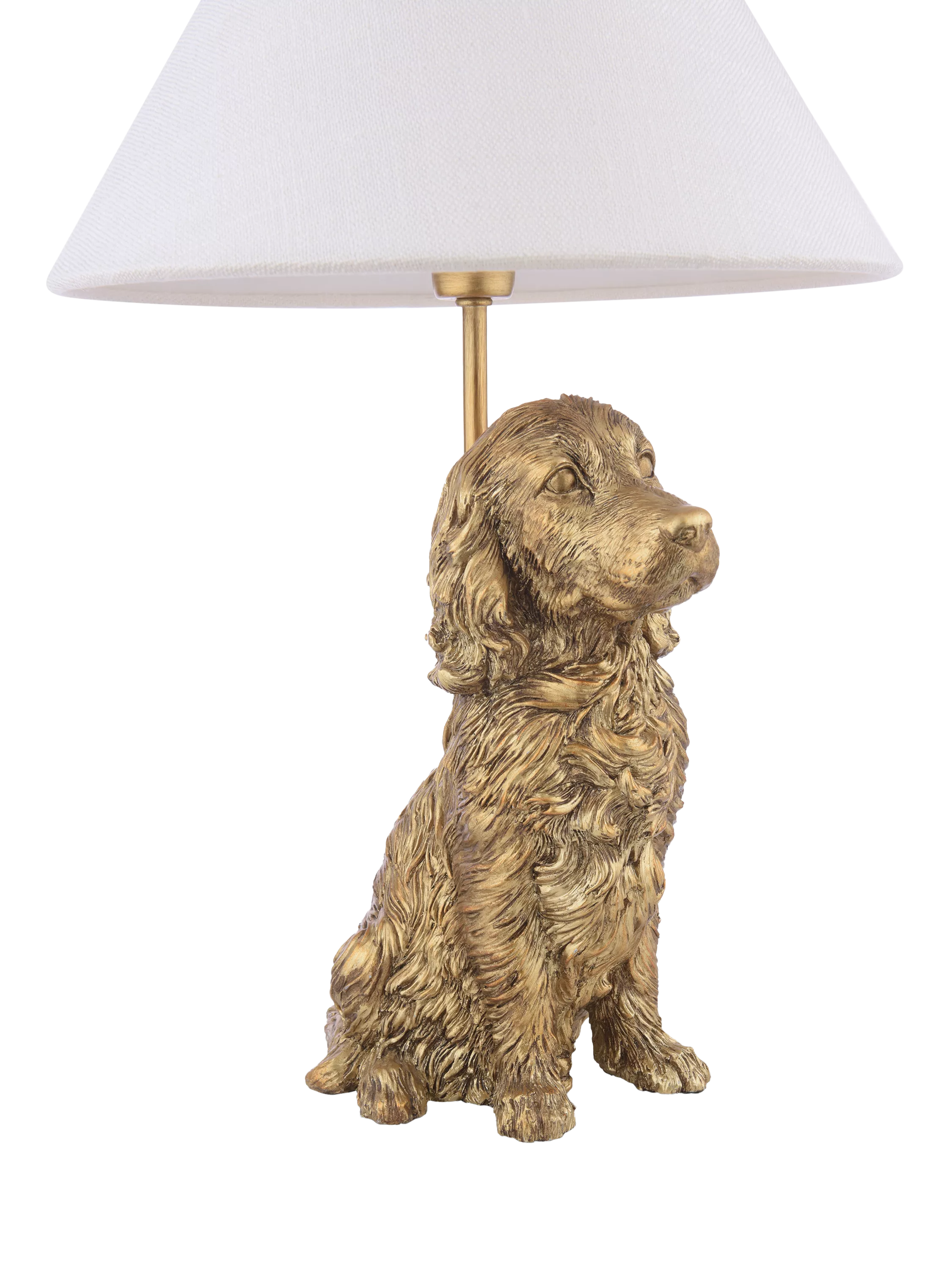 Laura Ashley gold cocker spaniel table lamp, imported from the UK