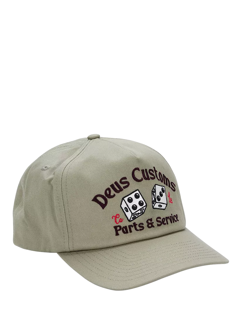 Deus ex Machina Knucklebones cap olive green, UK version