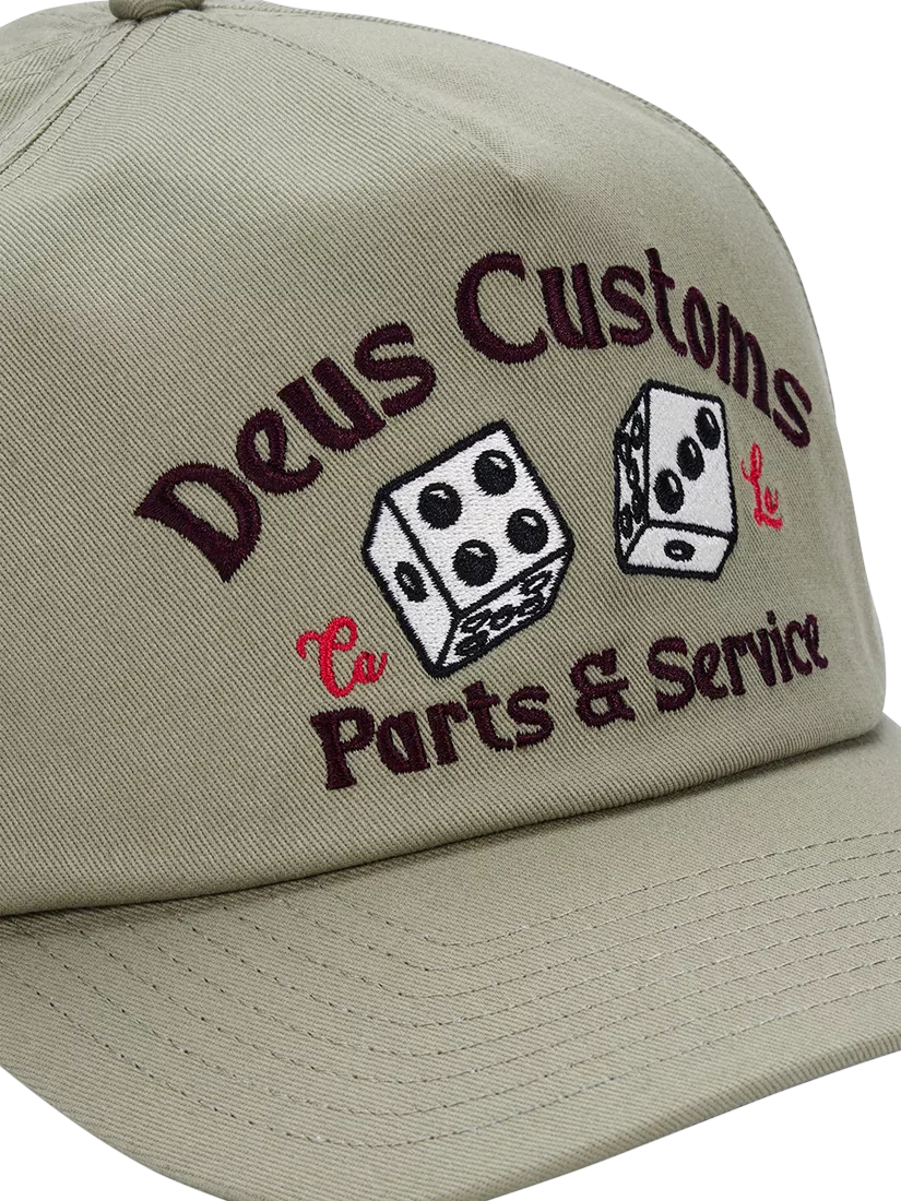Deus ex Machina Knucklebones cap olive green, UK version