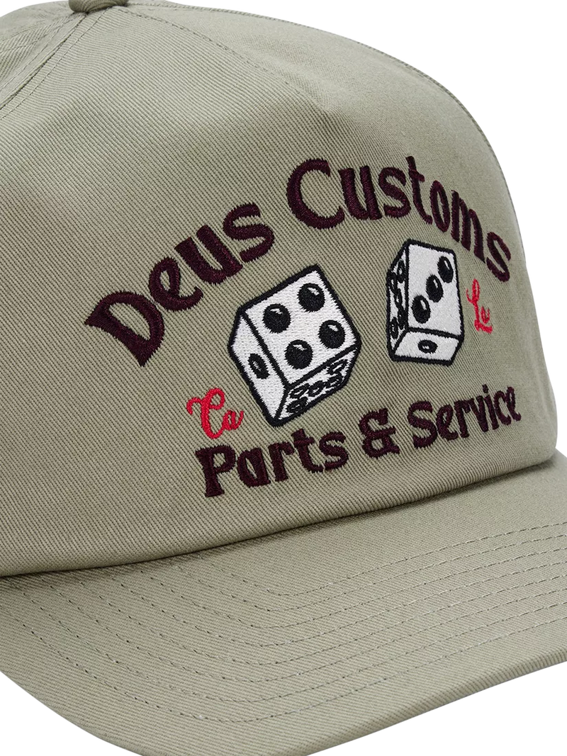 Deus ex Machina Knucklebones cap olive green, UK version