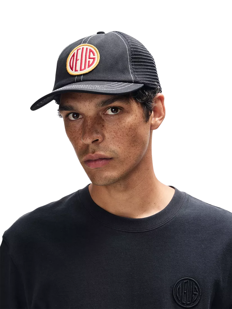 Deus ex Machina Pill Trucker Hat, Mechanic Blue