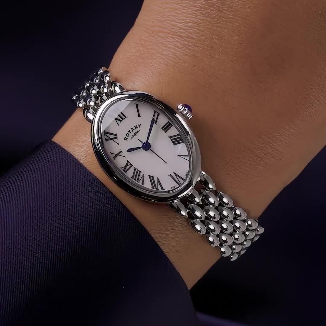 Rotary Heritage Astoria women's watch silver dial bracelet, UK version