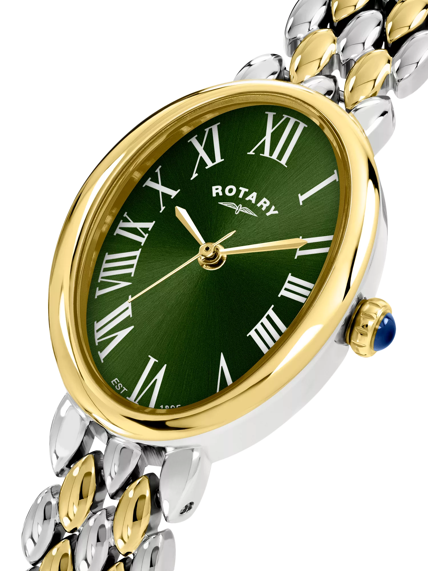 Rotary Heritage Astoria bracelet watch green dial gold tone, UK version