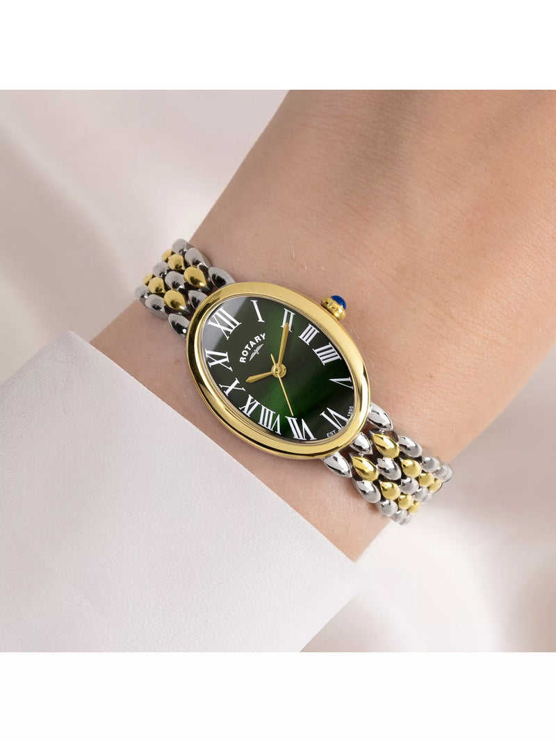 Rotary Heritage Astoria bracelet watch green dial gold tone, UK version