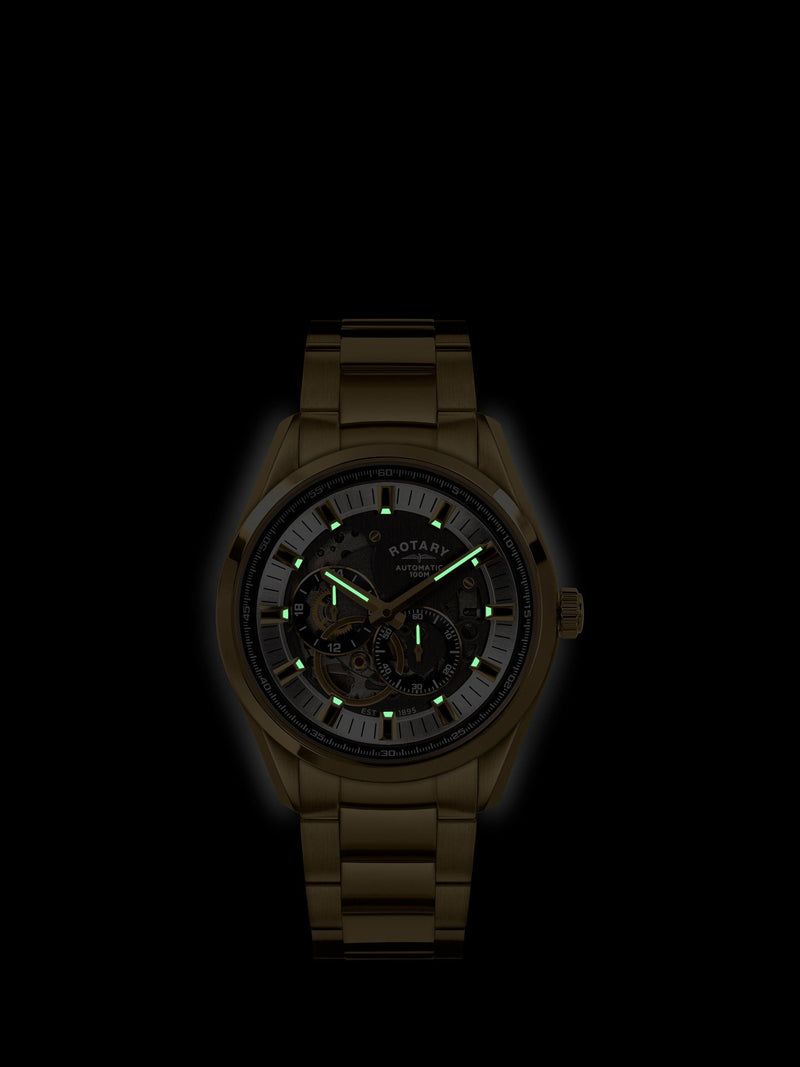 Rotary Seamatic Eclipse men's watch with gold PVD case, UK version