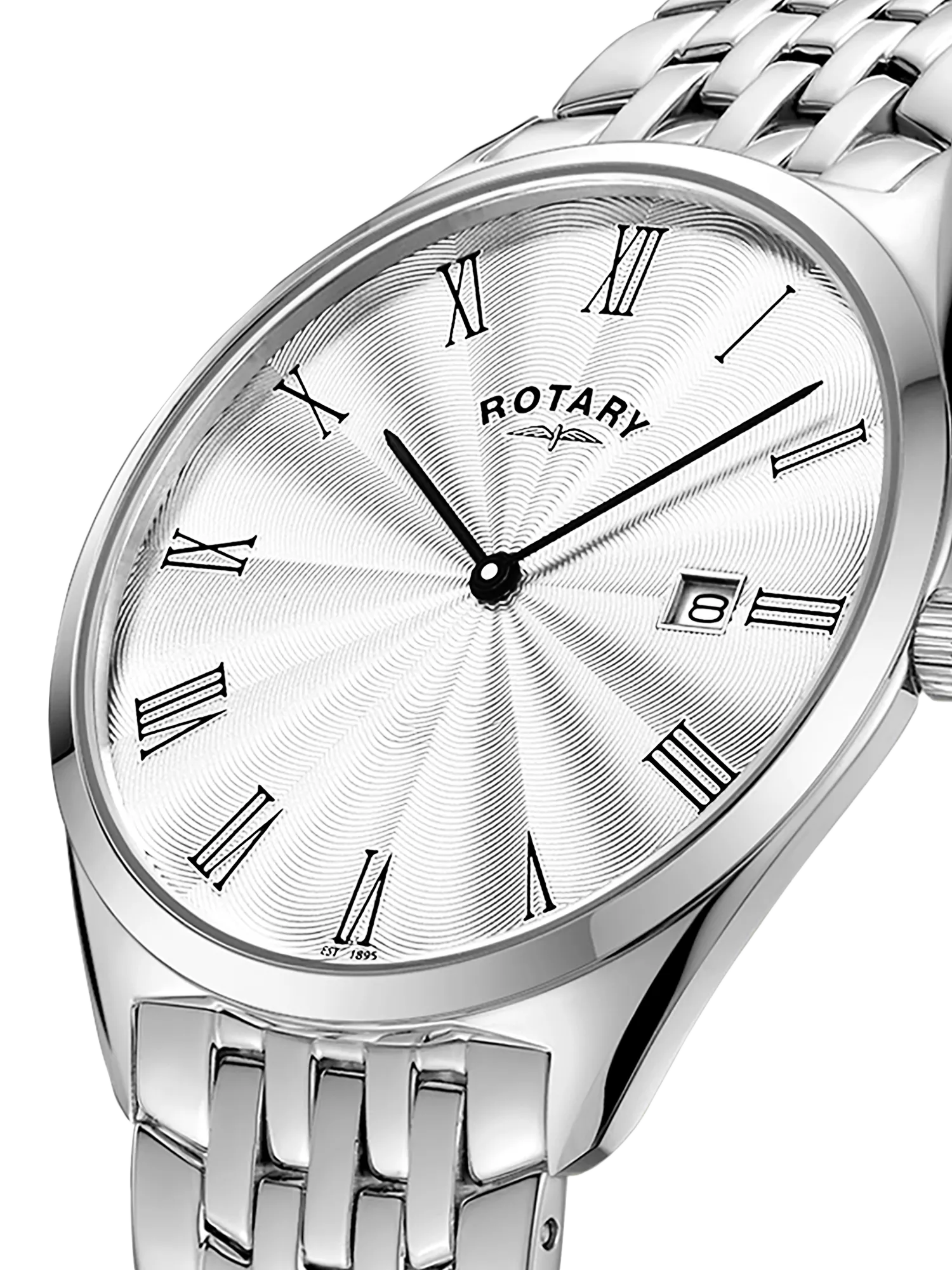 Rotary ultra slim silver watch 38mm, imported from the UK