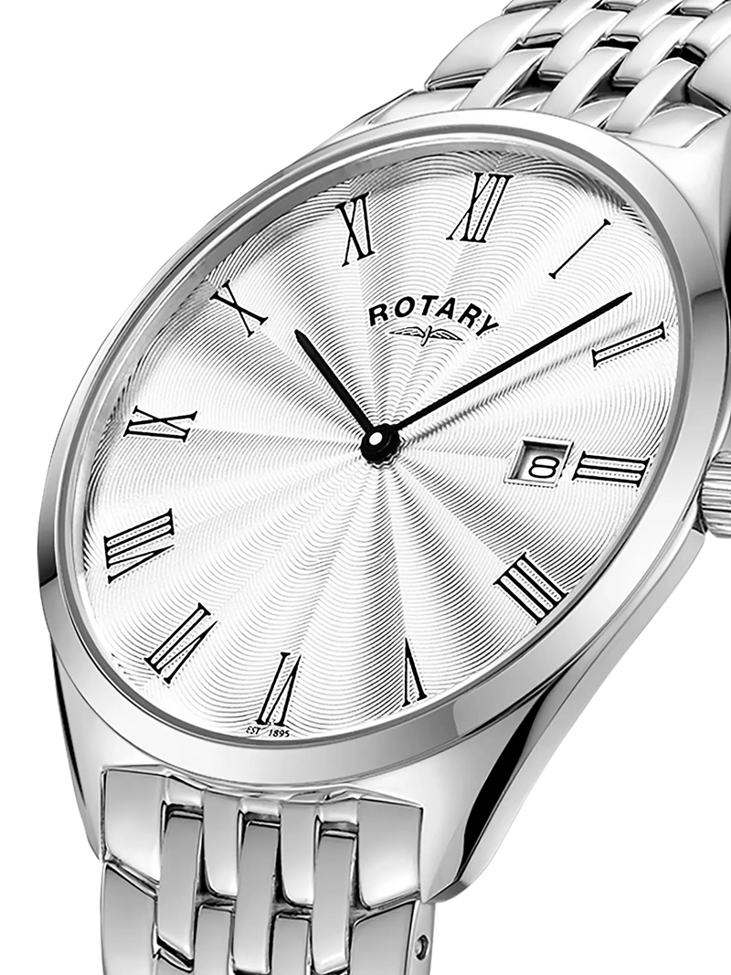 Rotary ultra slim silver watch 38mm, imported from the UK