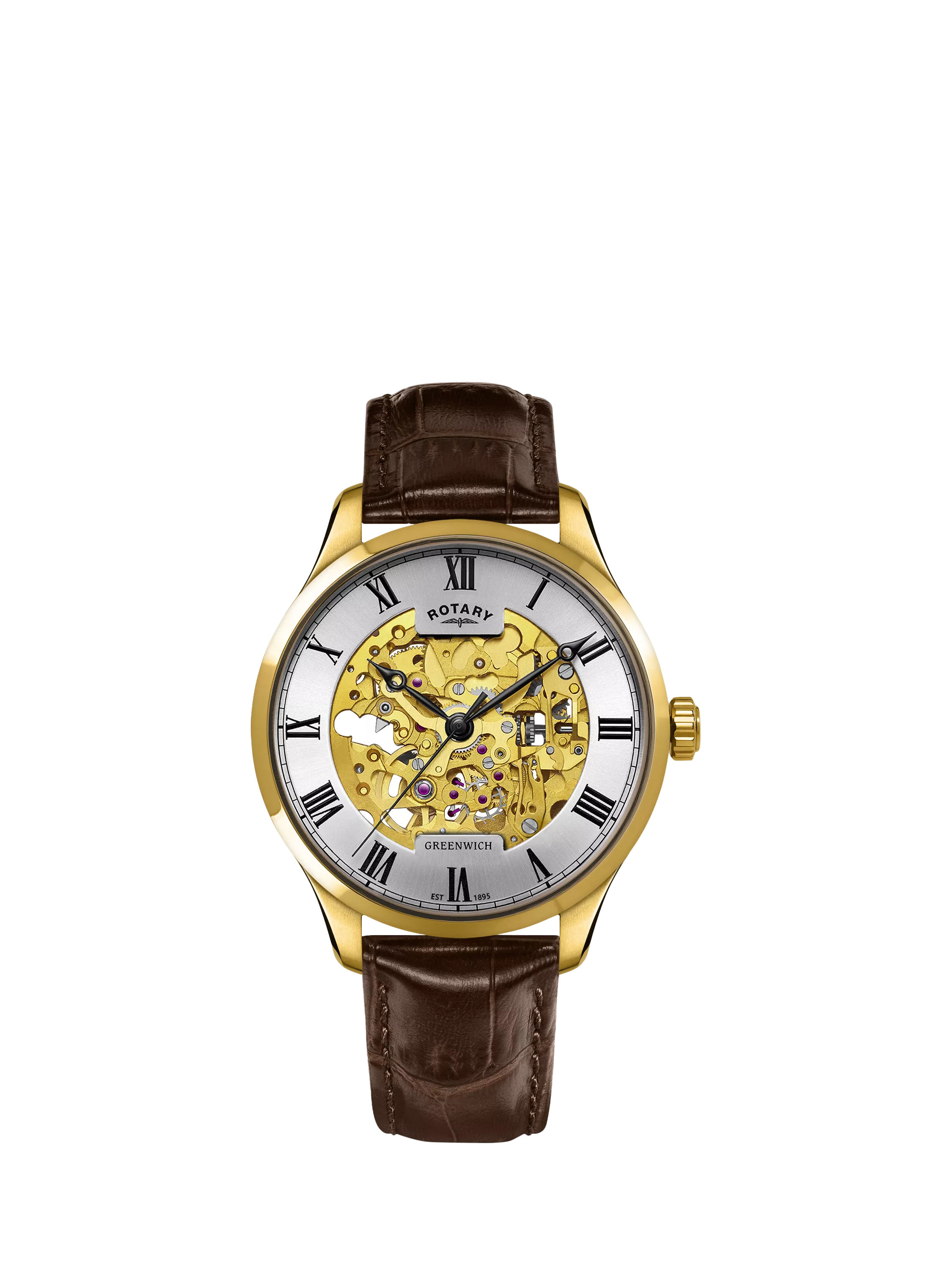 Rotary Greenwich skeleton automatic watch 42mm (British brand)