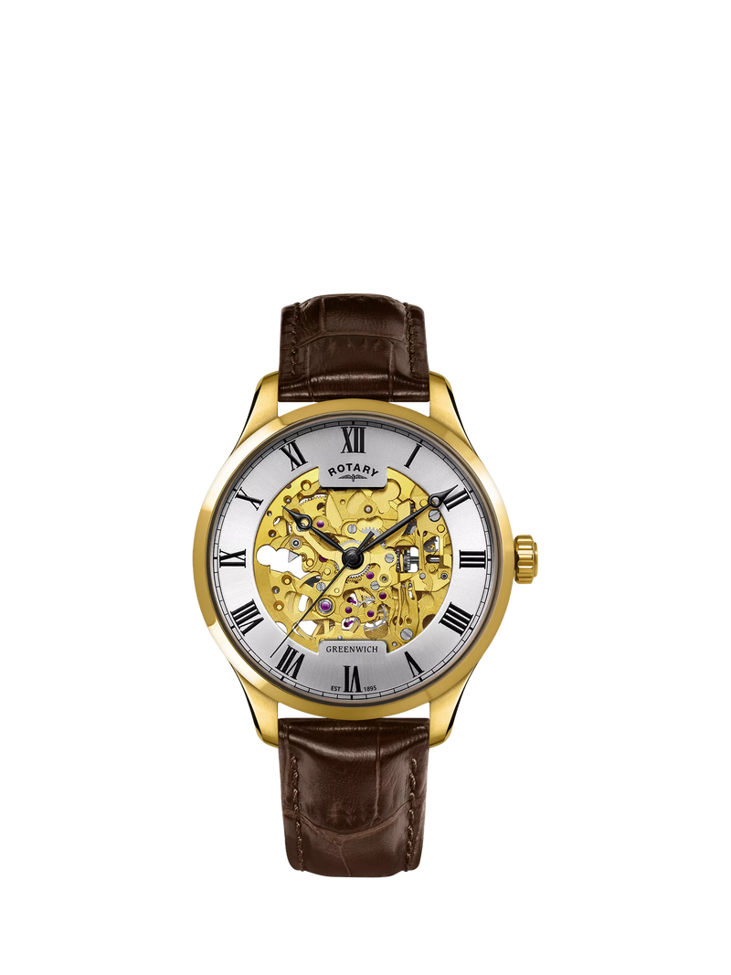 Rotary Greenwich skeleton automatic watch 42mm (British brand)