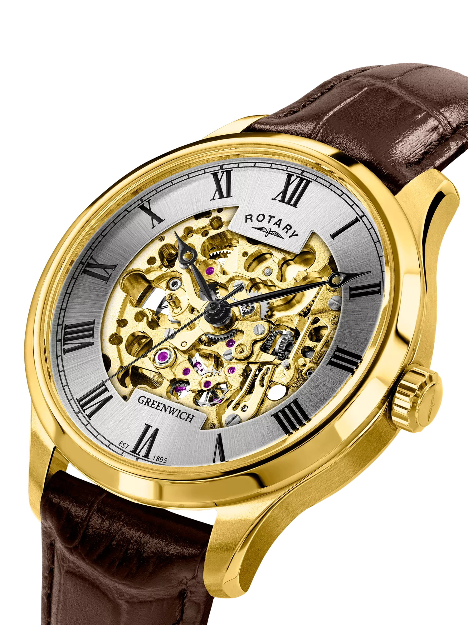 Rotary Greenwich skeleton automatic watch 42mm (British brand)