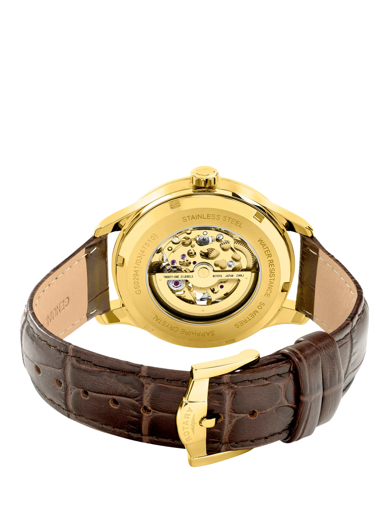 Rotary Greenwich skeleton automatic watch 42mm (British brand)