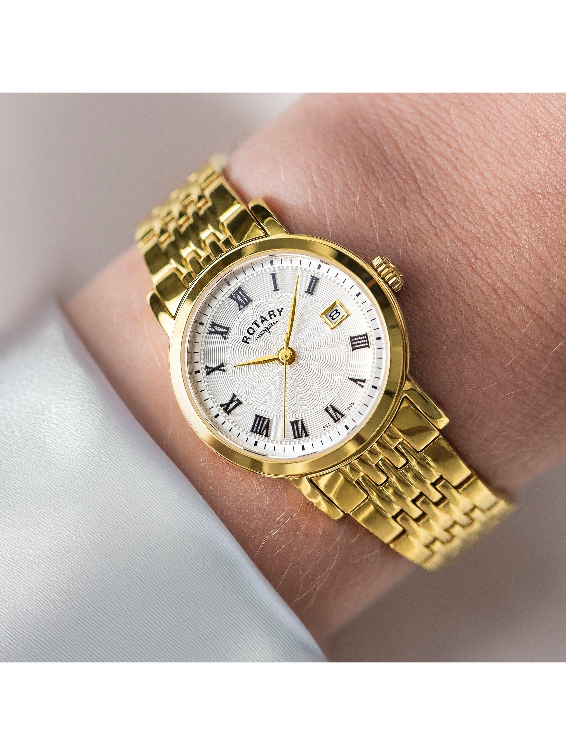 Rotary women's watch gold PVD Roman numerals 27mm, UK version