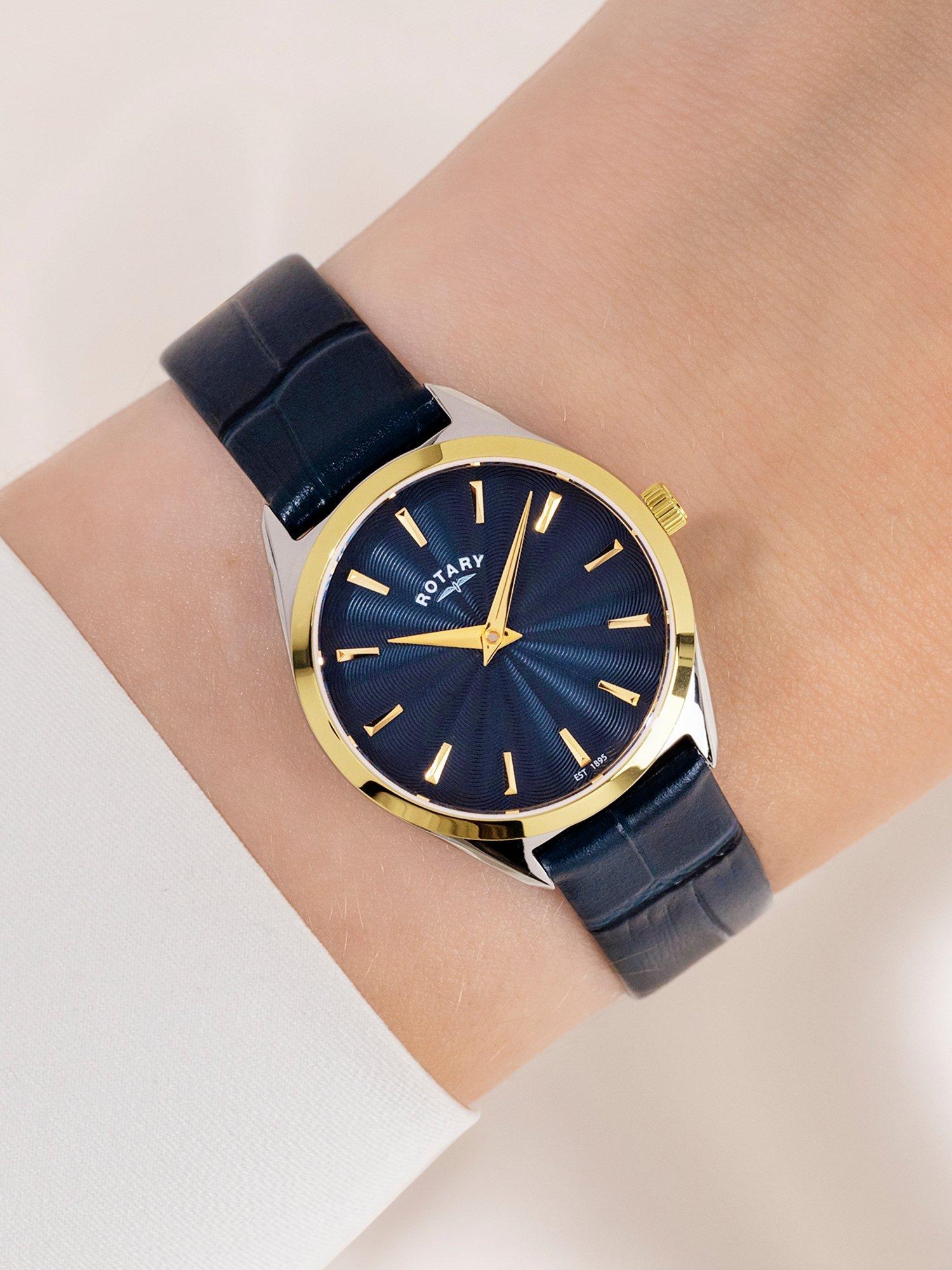 Rotary Ultra Slim women's watch blue dial 27mm (British brand)