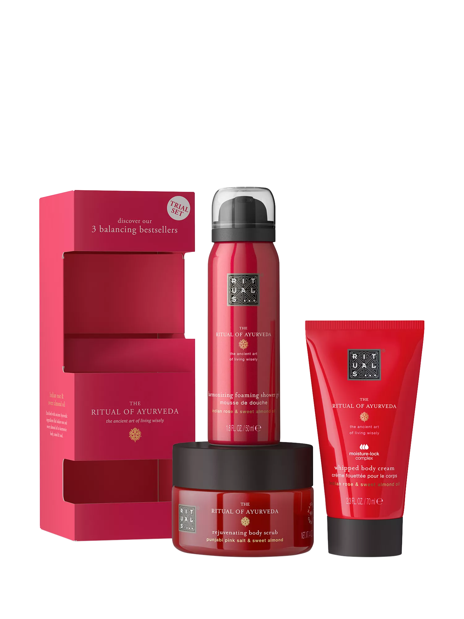 Rituals Ayurveda trial bodycare gift set, imported from the UK