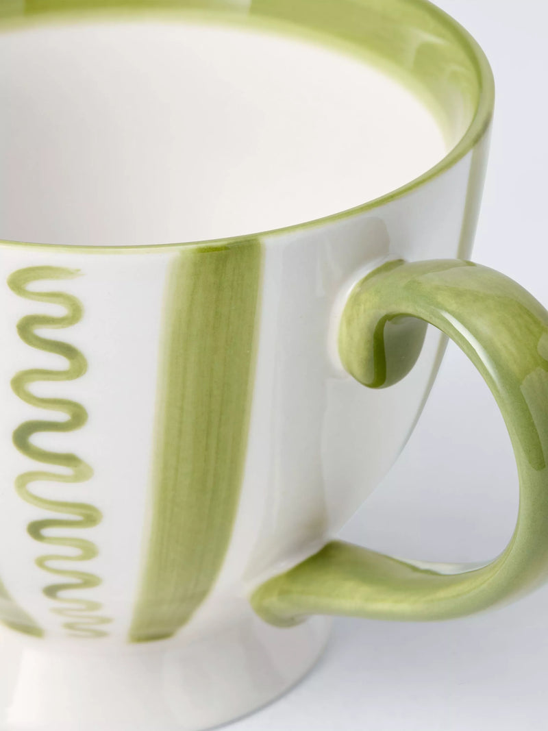 John Lewis Archive wiggle stripe stoneware mug 380ml, UK version