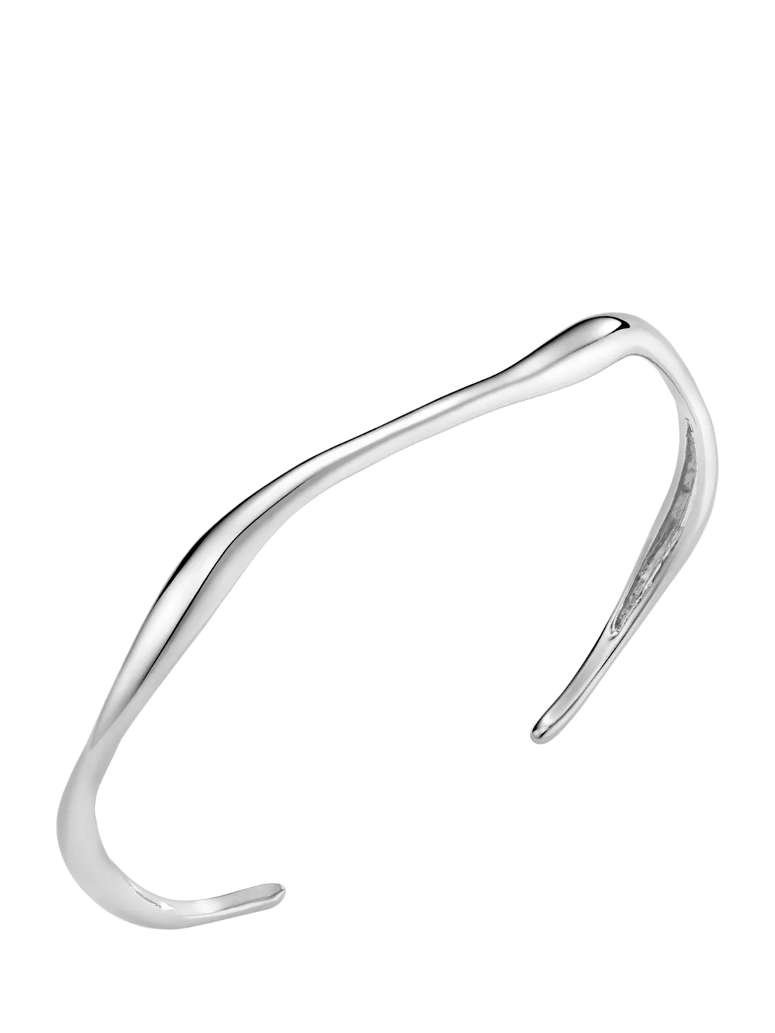 Orelia open wave bangle in silver with recycled brass, UK version