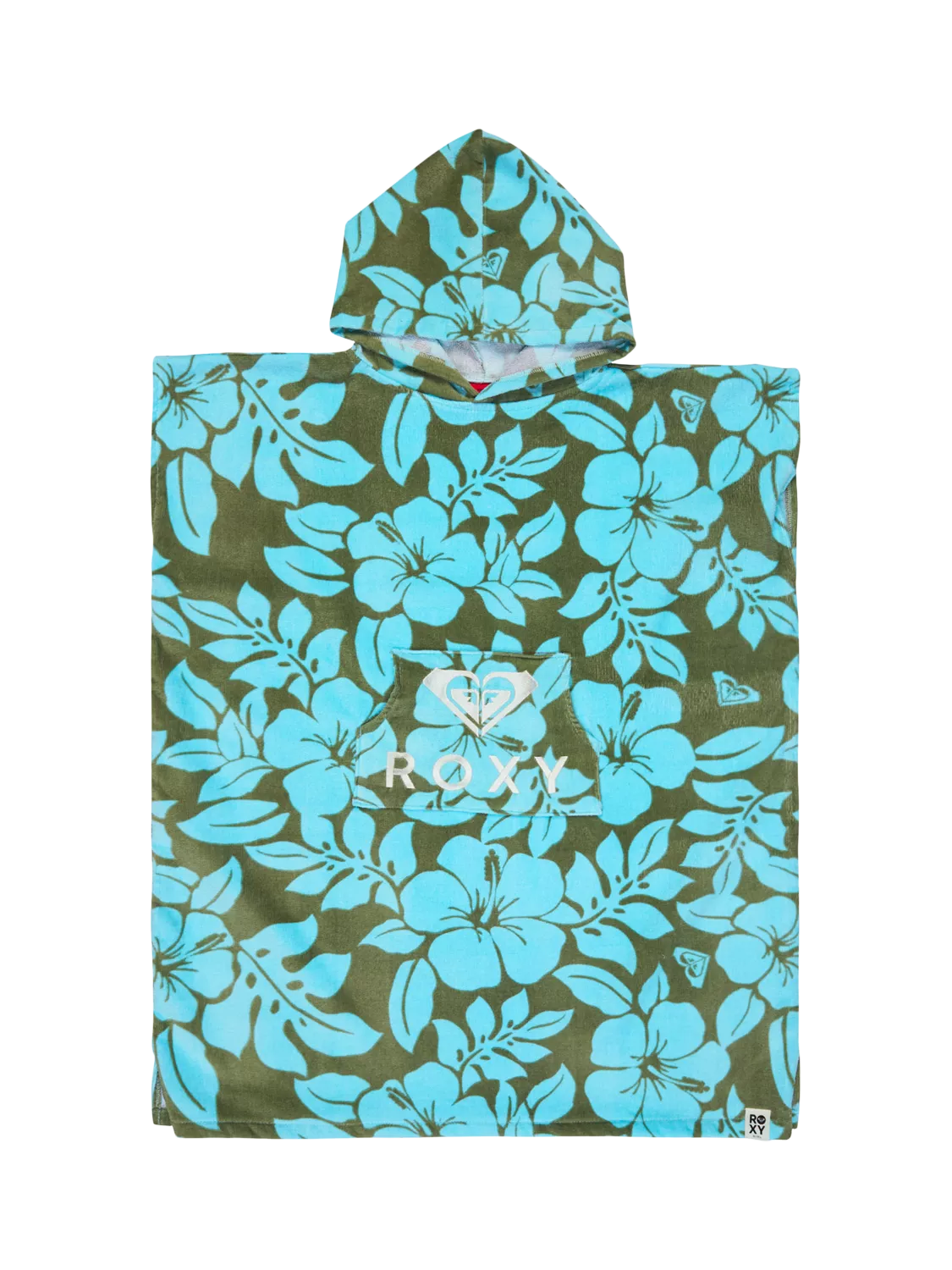 Roxy kids hooded beach towel in oil green (British brand)
