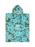 Roxy kids hooded beach towel in oil green (British brand)