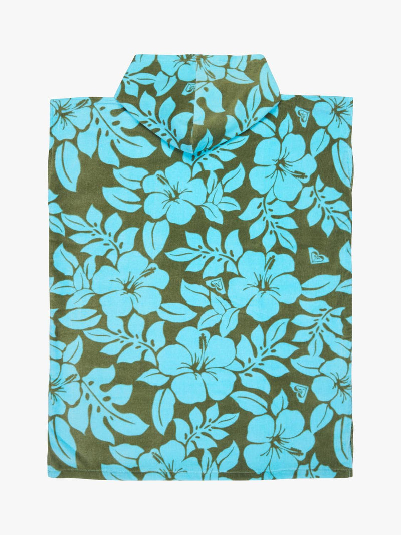 Roxy kids hooded beach towel in oil green (British brand)