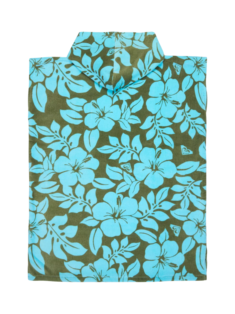 Roxy kids hooded beach towel in oil green (British brand)