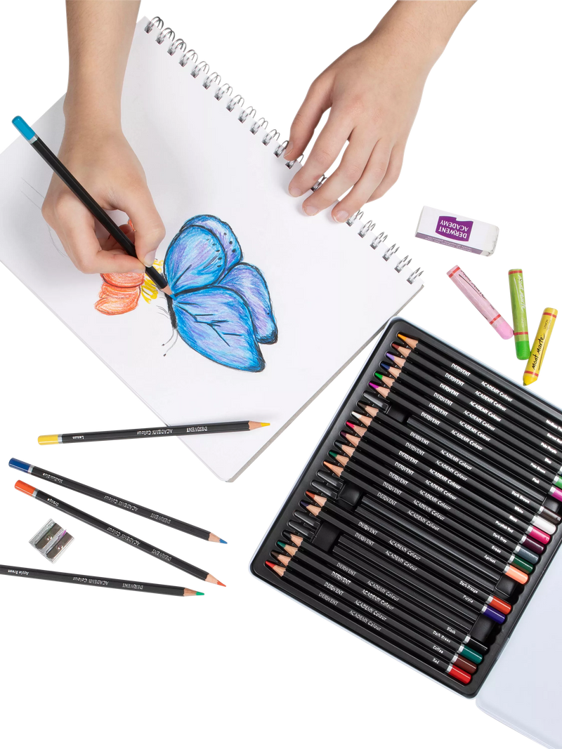 Derwent Academy colour pencils tin of 24, imported from the UK