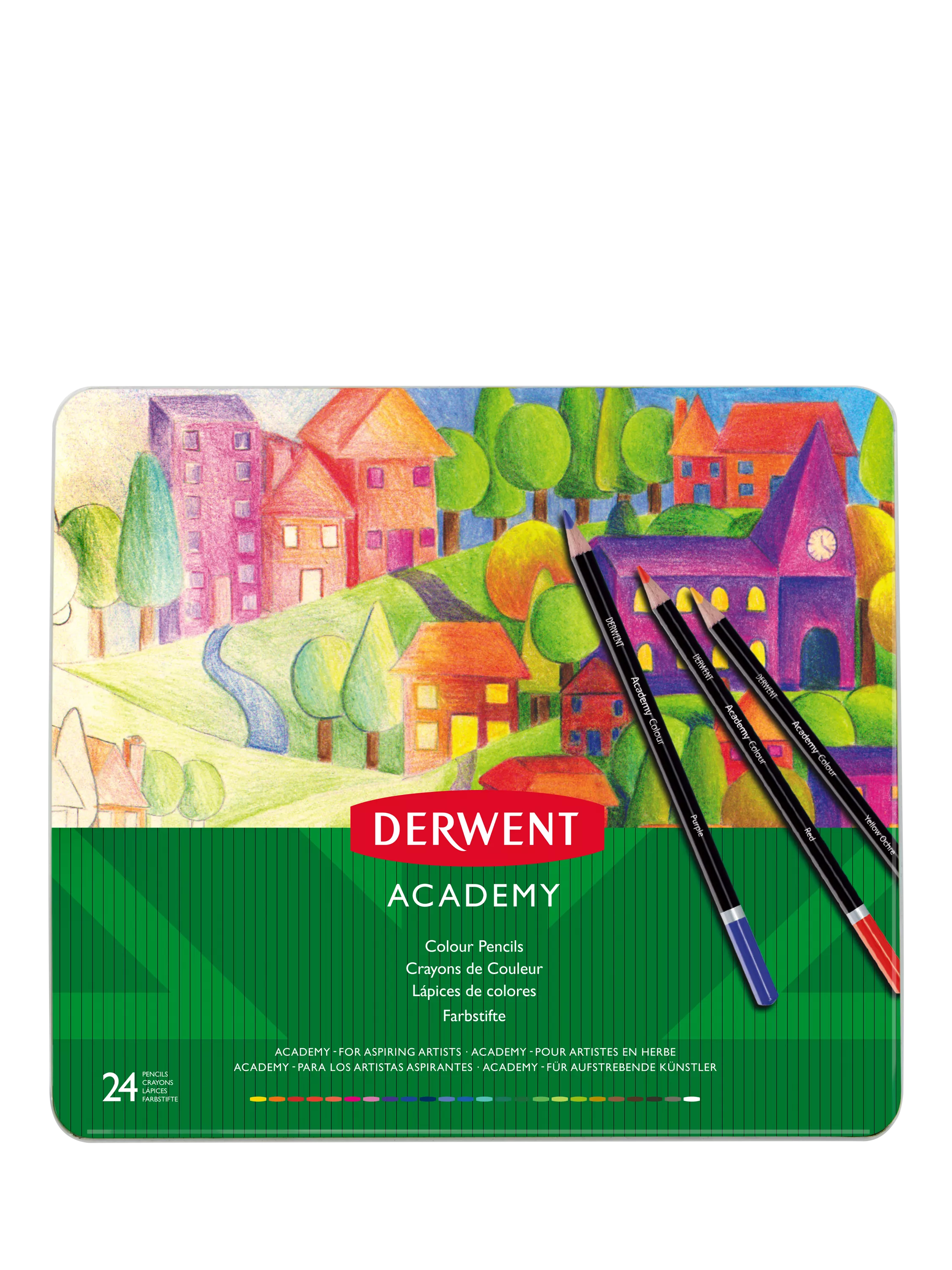 Derwent Academy colour pencils tin of 24, imported from the UK