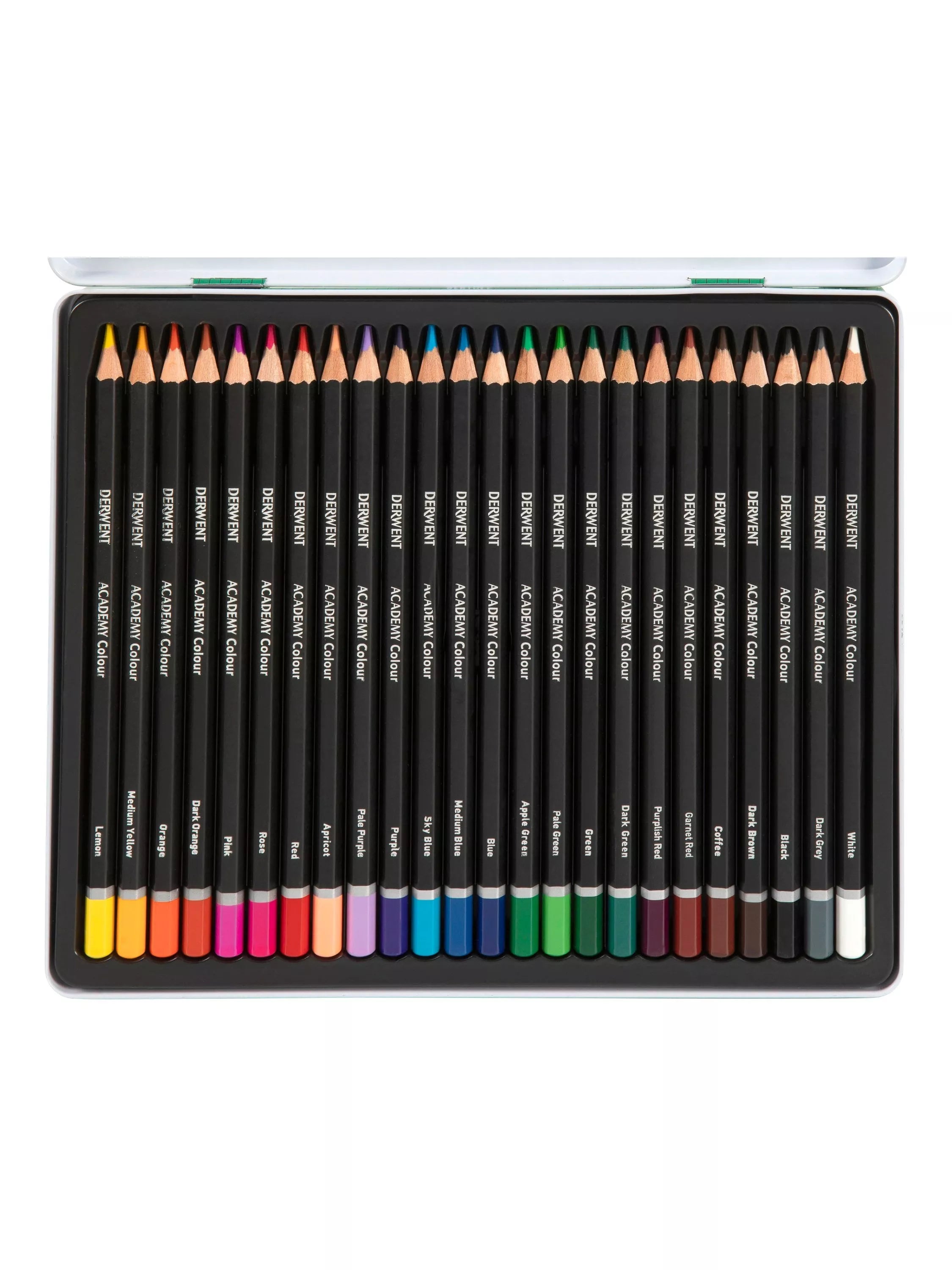 Derwent Academy colour pencils tin of 24, imported from the UK