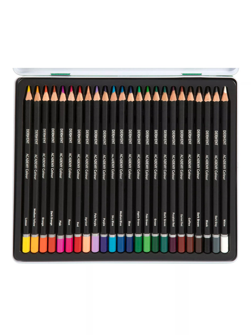 Derwent Academy colour pencils tin of 24, imported from the UK